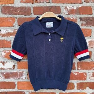 Barstool Golf Ryder Cup Knit Polo‎ Shirt Navy Size Medium